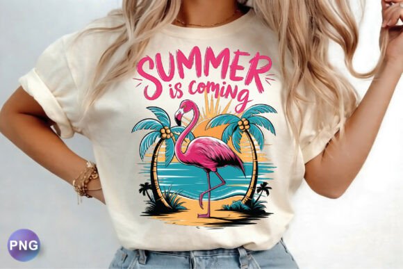 Download Summer is Coming Flamingo T-Shirt Design - Premium Bundle