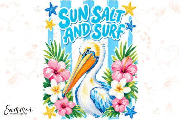 Download Sun Salt and Surf Pelican Retro Summer - Premium Resources